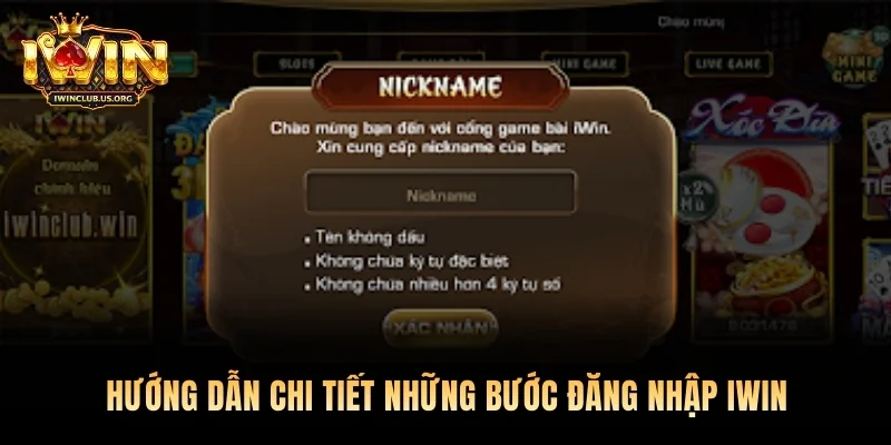 Hướng dẫn chi tiết những bước đăng nhập Iwin