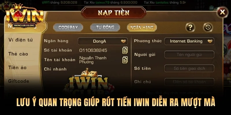 Lưu ý quan trọng giúp rút tiền Iwin diễn ra mượt mà